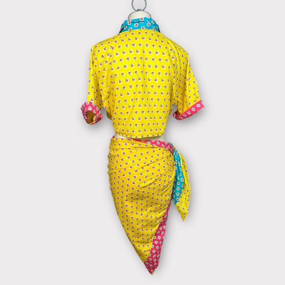 Vintage Adrienne Vittadini Tie-Front Crop Top & Sarong Set - Picture 7 of 13